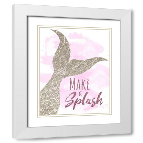 Make a Splash White Modern Wood Framed Art Print with Double Matting by Santiago, Daniela