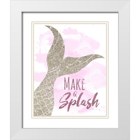 Make a Splash White Modern Wood Framed Art Print with Double Matting by Santiago, Daniela