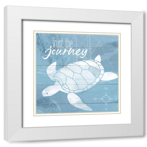 Trust the Journey White Modern Wood Framed Art Print with Double Matting by Santiago, Daniela