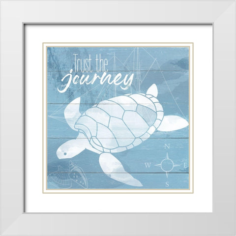 Trust the Journey White Modern Wood Framed Art Print with Double Matting by Santiago, Daniela