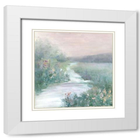 Misty Morning White Modern Wood Framed Art Print with Double Matting by Swatland, Sally