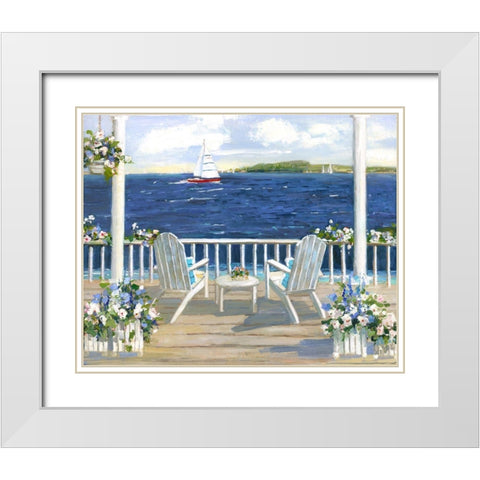 Summer Sail White Modern Wood Framed Art Print with Double Matting by Swatland, Sally