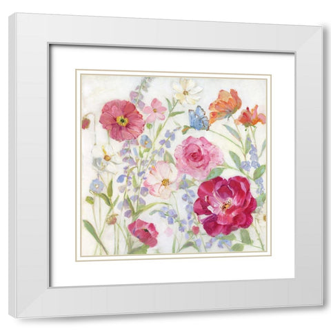 Summer Blooms White Modern Wood Framed Art Print with Double Matting by Swatland, Sally