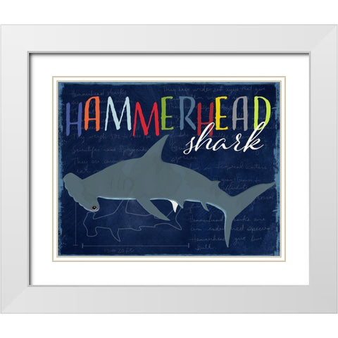 Hammerhead Shark White Modern Wood Framed Art Print with Double Matting by Santiago, Daniela