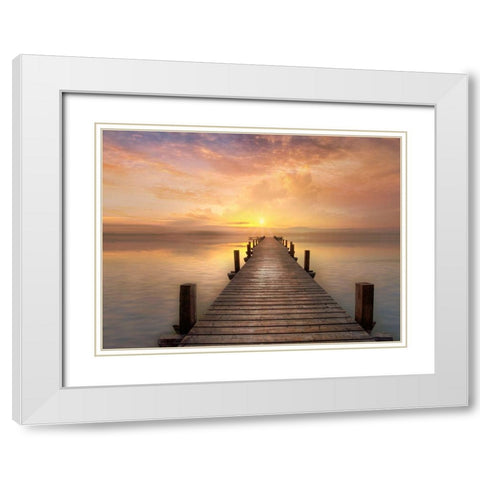 Comfort Bay White Modern Wood Framed Art Print with Double Matting by Calascibetta, Mike