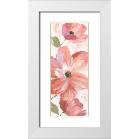 Blooming Coral II White Modern Wood Framed Art Print with Double Matting by Nan
