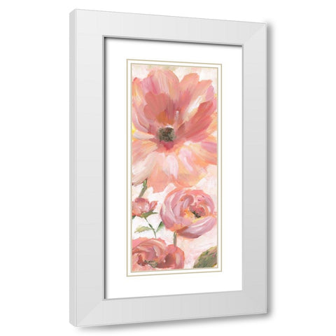 Blooming Coral III White Modern Wood Framed Art Print with Double Matting by Nan