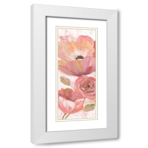 Blooming coral IV White Modern Wood Framed Art Print with Double Matting by Nan