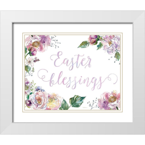 Easter Blessings White Modern Wood Framed Art Print with Double Matting by Robinson, Carol