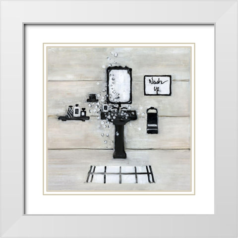 Wash Up Bath White Modern Wood Framed Art Print with Double Matting by Swatland, Sally