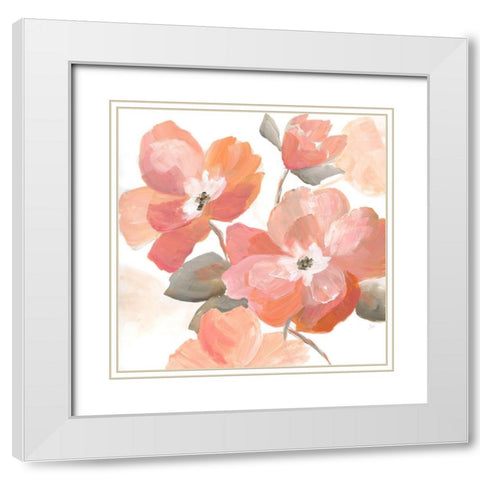 Coral Fantasy I White Modern Wood Framed Art Print with Double Matting by Nan