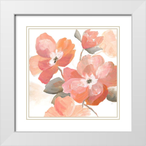 Coral Fantasy I White Modern Wood Framed Art Print with Double Matting by Nan