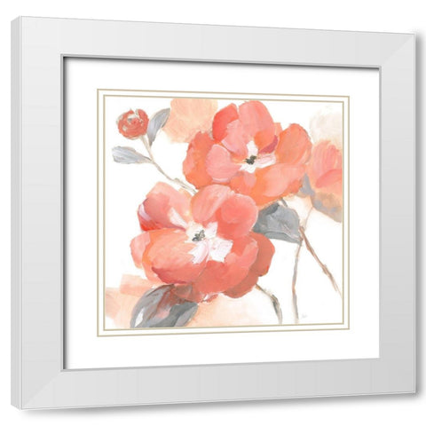 Coral Fantasy II White Modern Wood Framed Art Print with Double Matting by Nan