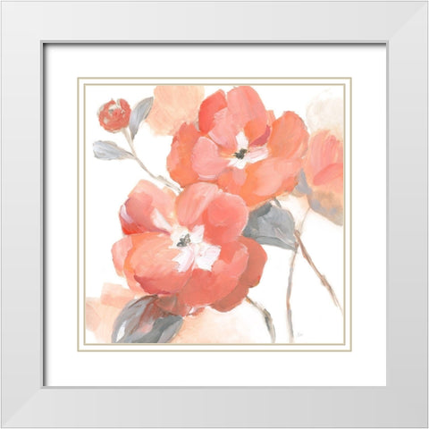 Coral Fantasy II White Modern Wood Framed Art Print with Double Matting by Nan