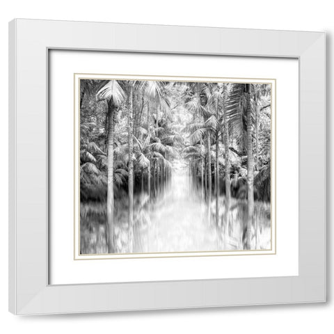 Azores Reflection White Modern Wood Framed Art Print with Double Matting by Bibikow, Walter