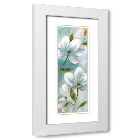 Spring Promise I White Modern Wood Framed Art Print with Double Matting by Nan