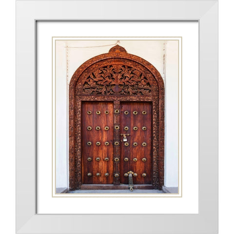 Zanzibar Entry White Modern Wood Framed Art Print with Double Matting by Delimont, Danita