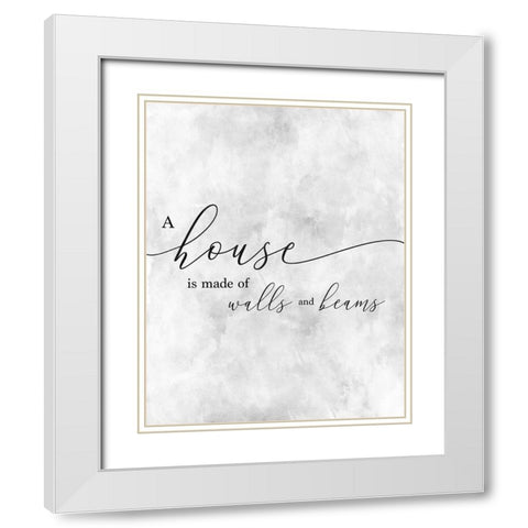 A House White Modern Wood Framed Art Print with Double Matting by CAD Designs