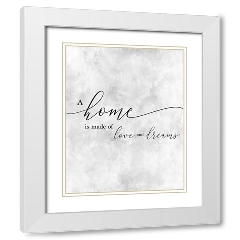 A Home White Modern Wood Framed Art Print with Double Matting by CAD Designs