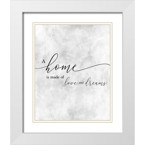 A Home White Modern Wood Framed Art Print with Double Matting by CAD Designs