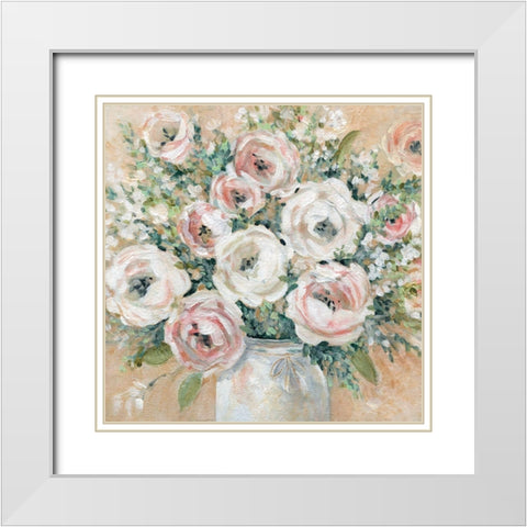 Pretty in Pink White Modern Wood Framed Art Print with Double Matting by Robinson, Carol