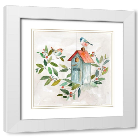 Garden Glimpse III White Modern Wood Framed Art Print with Double Matting by Robinson, Carol