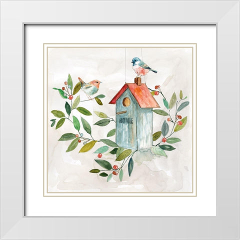 Garden Glimpse III White Modern Wood Framed Art Print with Double Matting by Robinson, Carol