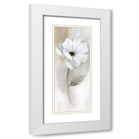 Sheer Elegance I White Modern Wood Framed Art Print with Double Matting by Nan