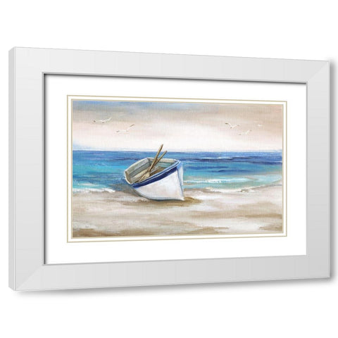 Shore Excursion White Modern Wood Framed Art Print with Double Matting by Nan