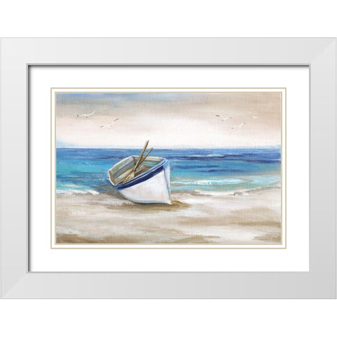 Shore Excursion White Modern Wood Framed Art Print with Double Matting by Nan