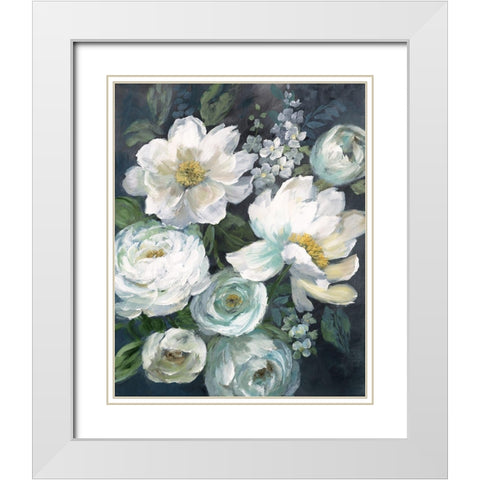 Nocturnal Radiance I White Modern Wood Framed Art Print with Double Matting by Nan