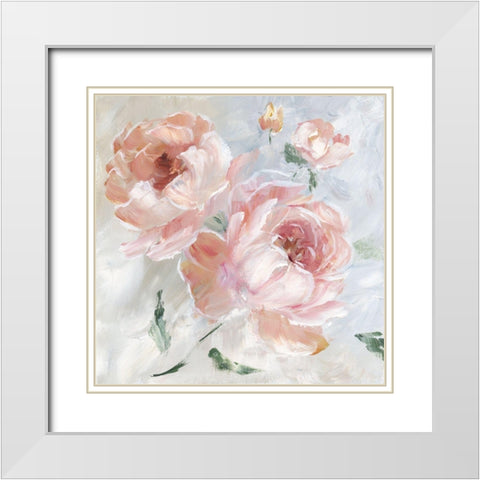 Rose Fantasy White Modern Wood Framed Art Print with Double Matting by Nan