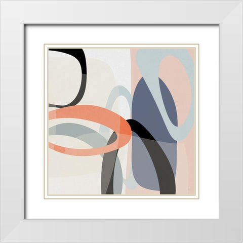 Floating On Silk II White Modern Wood Framed Art Print with Double Matting by Jill, Susan