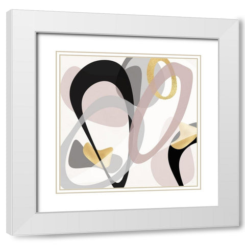 Tumbled Golden II White Modern Wood Framed Art Print with Double Matting by Jill, Susan