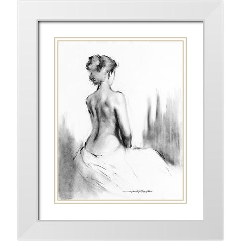 Soft Silhouette I White Modern Wood Framed Art Print with Double Matting by Orme, E. Anthony