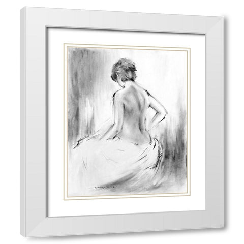 Soft Silhouette V White Modern Wood Framed Art Print with Double Matting by Orme, E. Anthony
