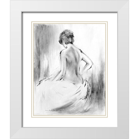 Soft Silhouette V White Modern Wood Framed Art Print with Double Matting by Orme, E. Anthony