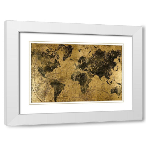 Golden Atlas White Modern Wood Framed Art Print with Double Matting by CAD Designs