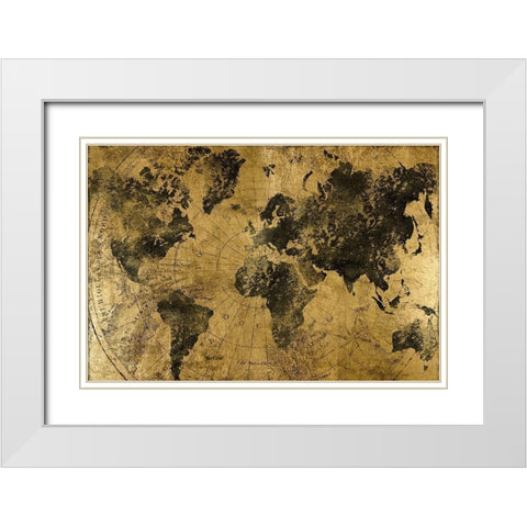 Golden Atlas White Modern Wood Framed Art Print with Double Matting by CAD Designs