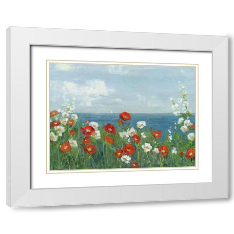 Through the Flowers White Modern Wood Framed Art Print with Double Matting by Swatland, Sally
