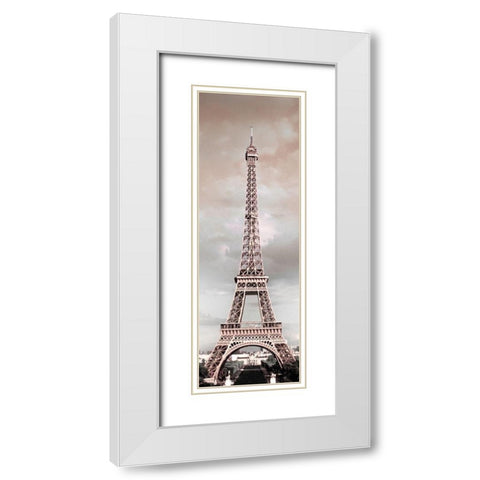 Shimmering Eiffel White Modern Wood Framed Art Print with Double Matting by Pitamitz, Serigo