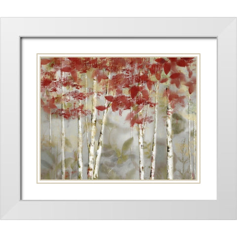 Autumn Forest White Modern Wood Framed Art Print with Double Matting by Nan