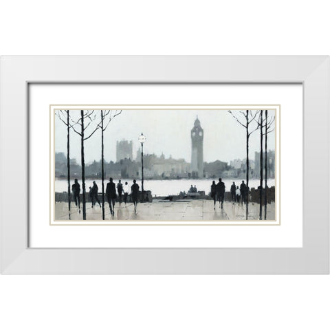 Morning London White Modern Wood Framed Art Print with Double Matting by Orme, E. Anthony