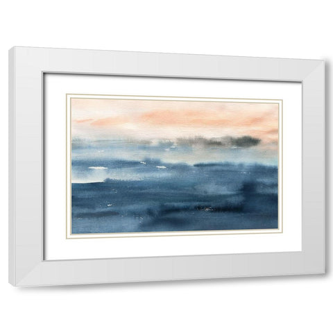 Lake Sunrise White Modern Wood Framed Art Print with Double Matting by Robinson, Carol