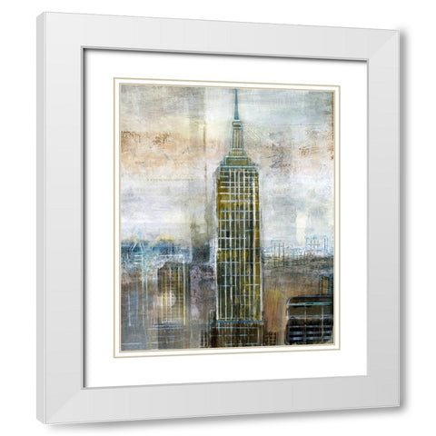 City Contrast White Modern Wood Framed Art Print with Double Matting by Nan
