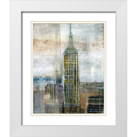 City Contrast White Modern Wood Framed Art Print with Double Matting by Nan