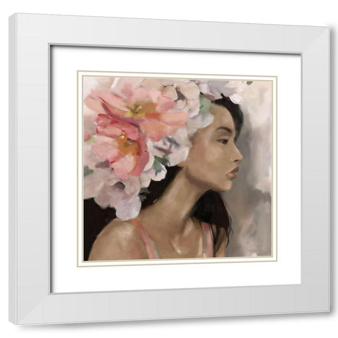 Flower Crown White Modern Wood Framed Art Print with Double Matting by Robinson, Carol