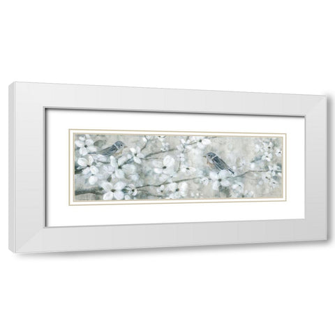 Welcoming Blossoms White Modern Wood Framed Art Print with Double Matting by Robinson, Carol