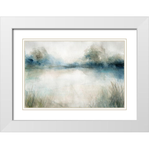 Still Evening Waters I White Modern Wood Framed Art Print with Double Matting by Robinson, Carol