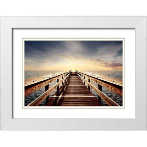 Break of Day White Modern Wood Framed Art Print with Double Matting by Carpentieri, Natalie